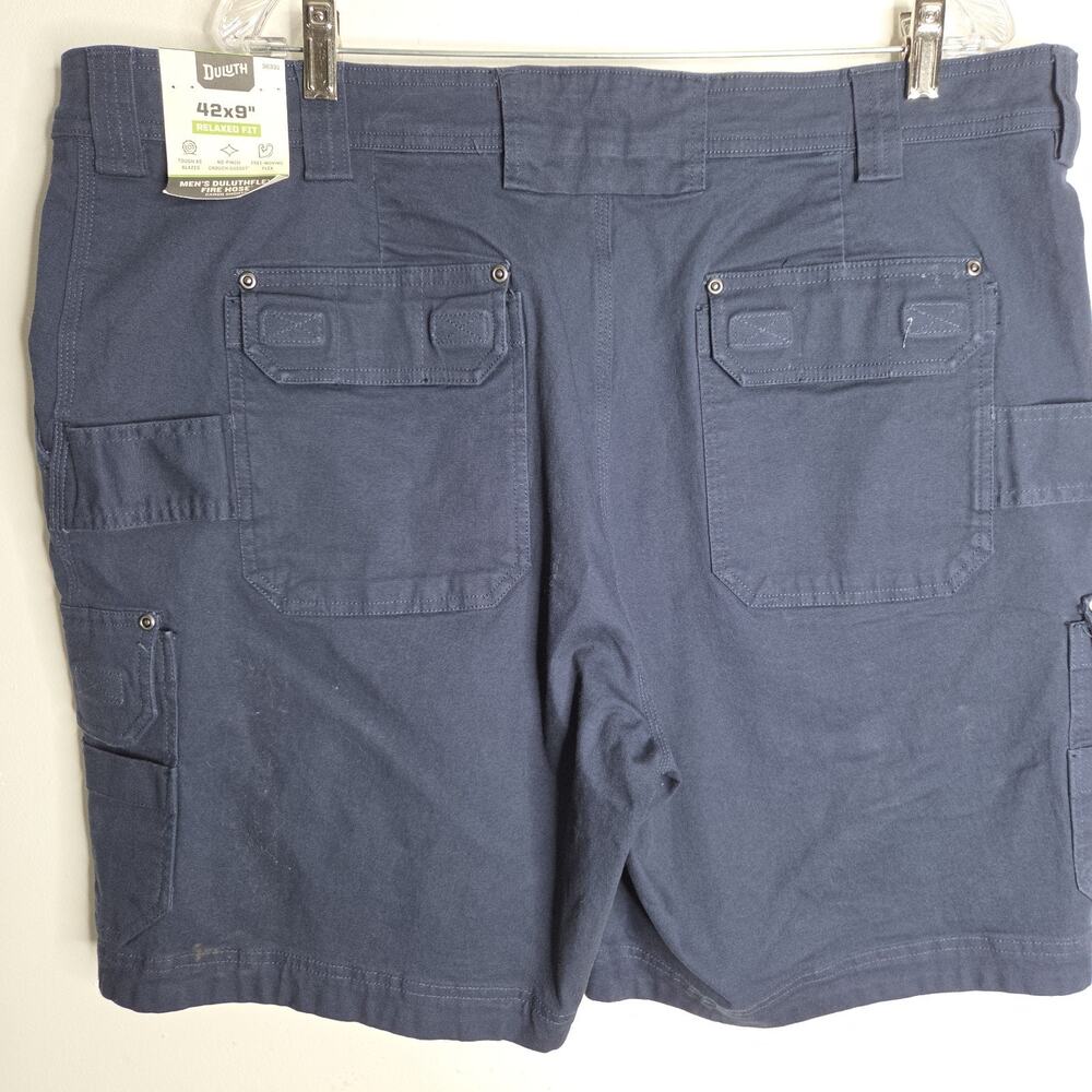 Duluth Trading Co Mens 42x9 DuluthFlex Fire Hose Cargo Shorts Navy NWT $69.50